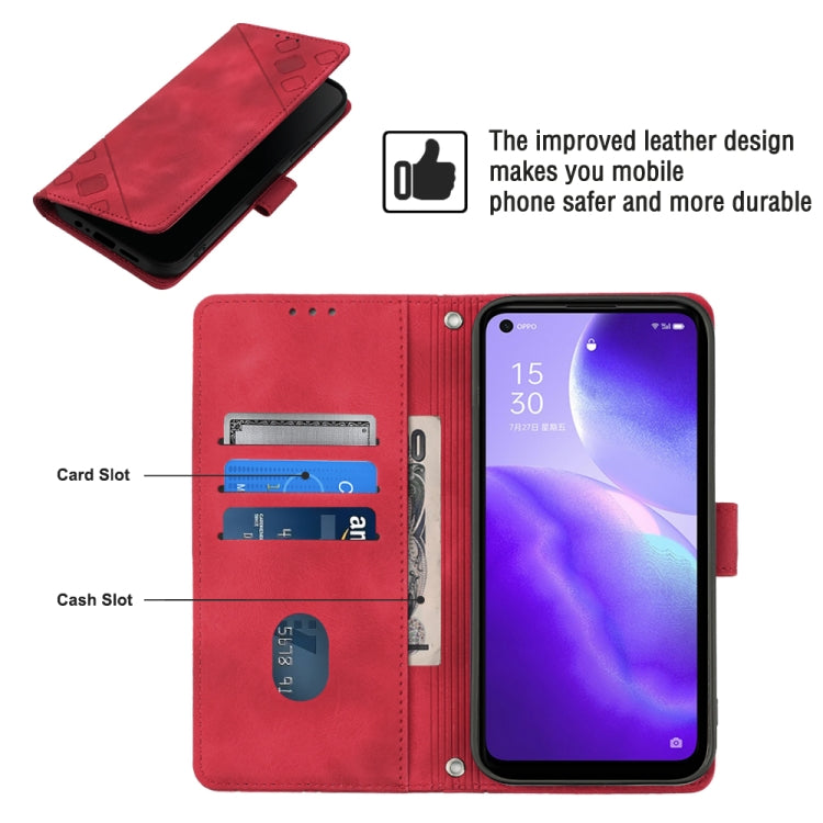 For OPPO Reno5 A Skin-feel Embossed Leather Phone Case