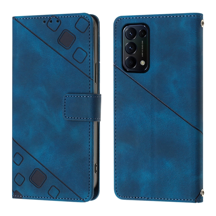 For OPPO Reno5 A Skin-feel Embossed Leather Phone Case