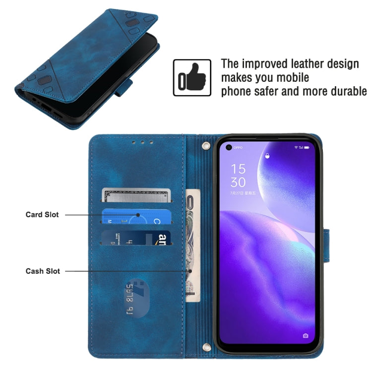 For OPPO Reno5 A Skin-feel Embossed Leather Phone Case