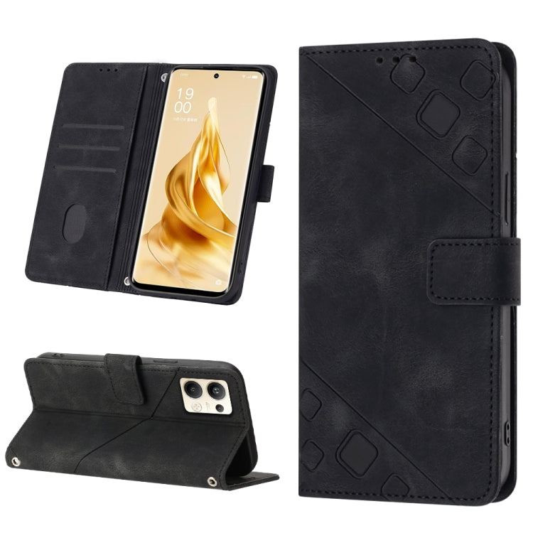 For OPPO Reno9 Pro+ Skin-feel Embossed Leather Phone Case