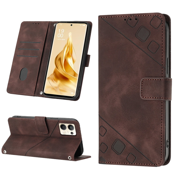 For OPPO Reno9 Pro+ Skin-feel Embossed Leather Phone Case