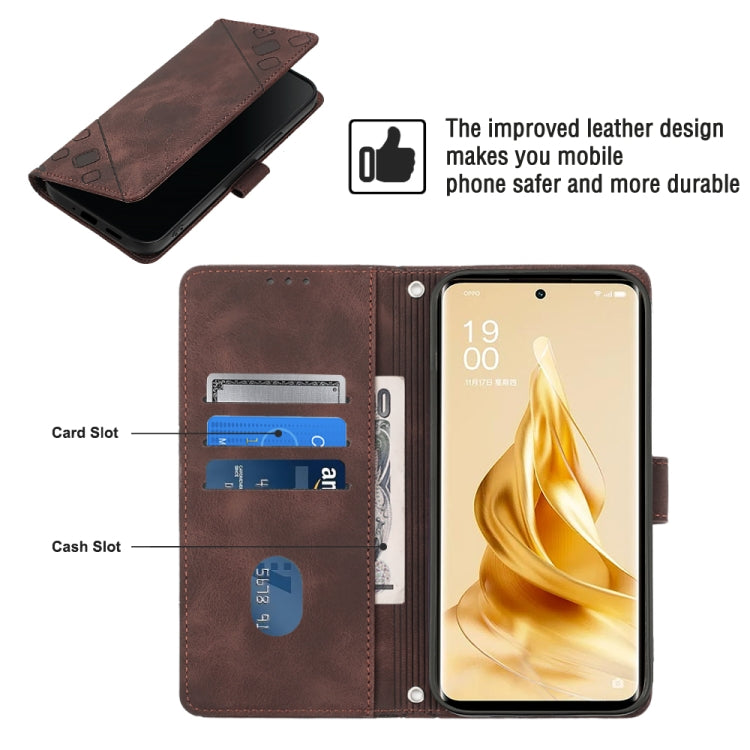 For OPPO Reno9 Pro+ Skin-feel Embossed Leather Phone Case