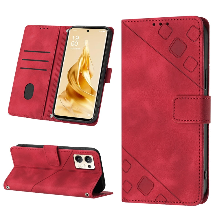 For OPPO Reno9 Pro+ Skin-feel Embossed Leather Phone Case