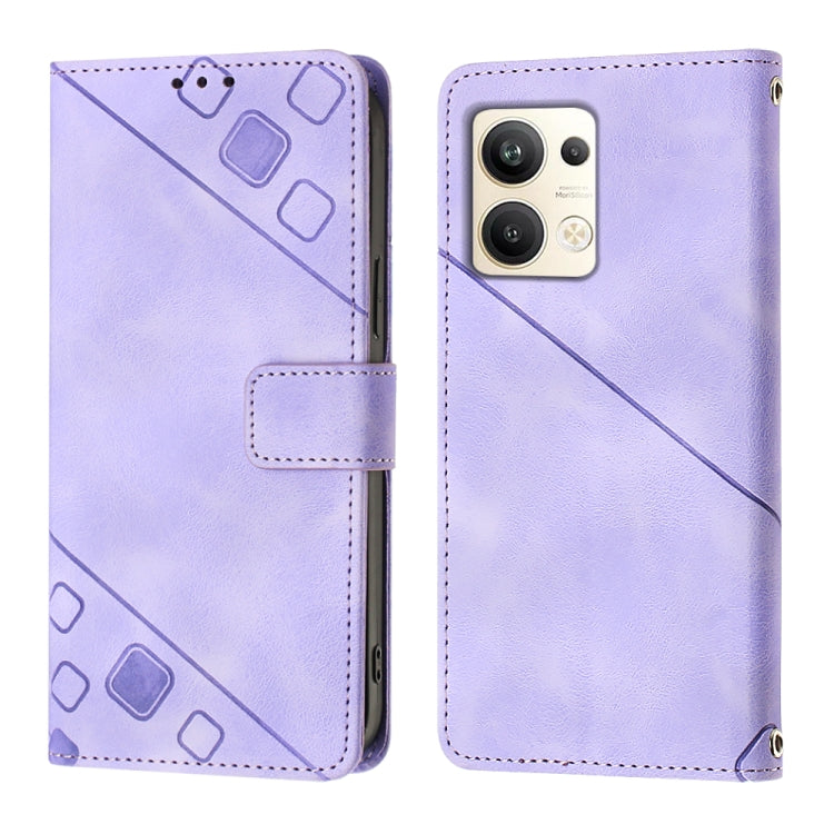 For OPPO Reno9 Pro+ Skin-feel Embossed Leather Phone Case