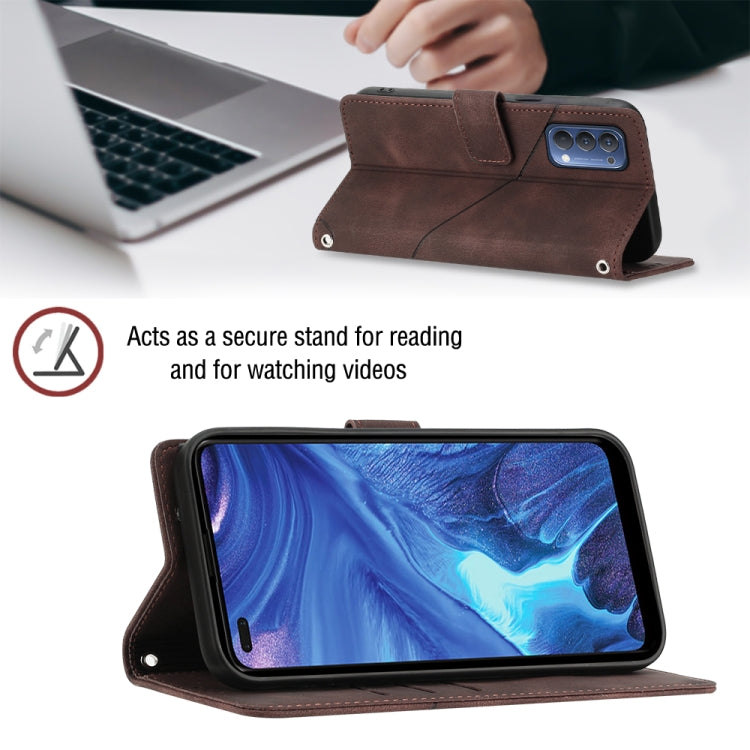 For OPPO Reno4 Skin-feel Embossed Leather Phone Case