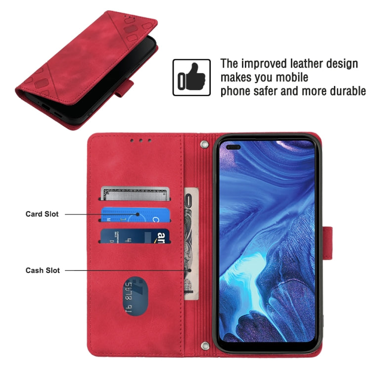 For OPPO Reno4 Skin-feel Embossed Leather Phone Case