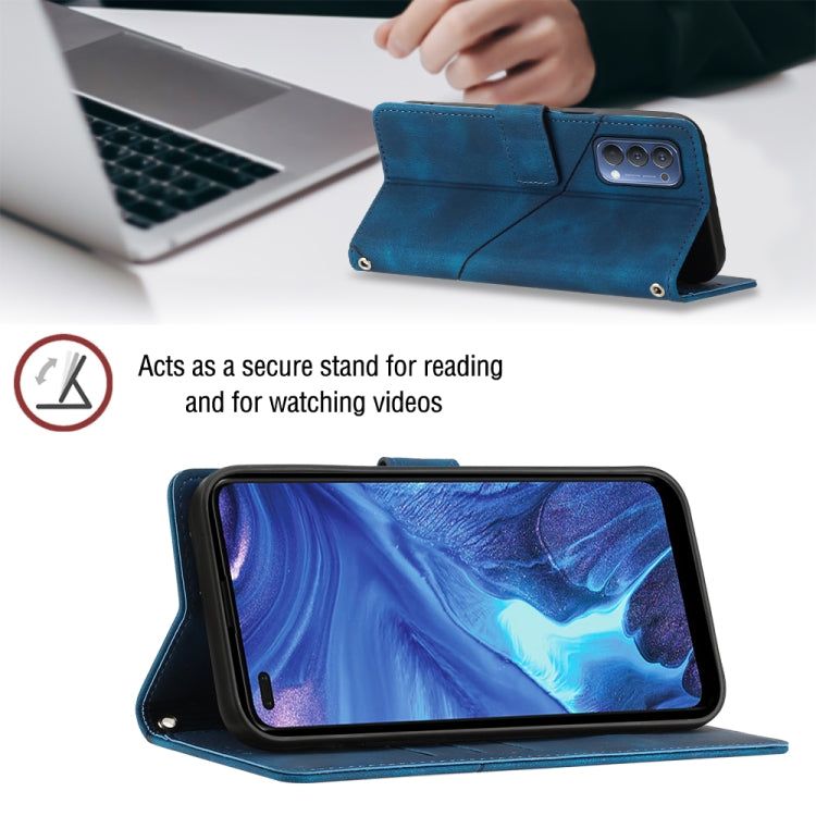 For OPPO Reno4 Skin-feel Embossed Leather Phone Case