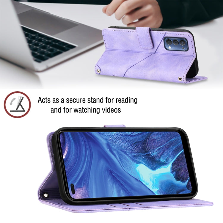 For OPPO Reno4 Skin-feel Embossed Leather Phone Case