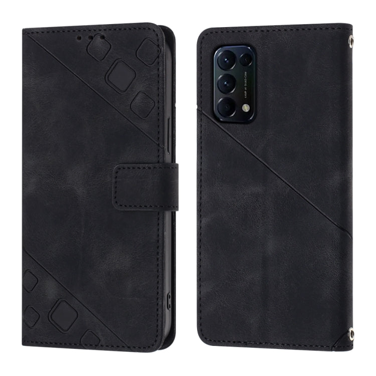 For OPPO Reno5 4G / Reno5 5G Skin-feel Embossed Leather Phone Case