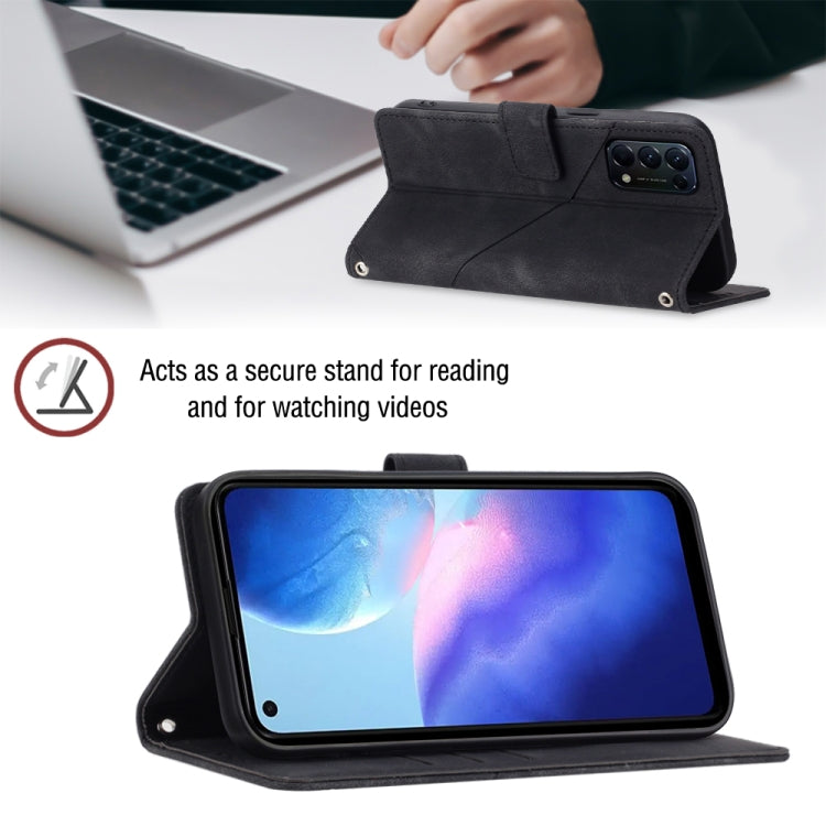 For OPPO Reno5 4G / Reno5 5G Skin-feel Embossed Leather Phone Case