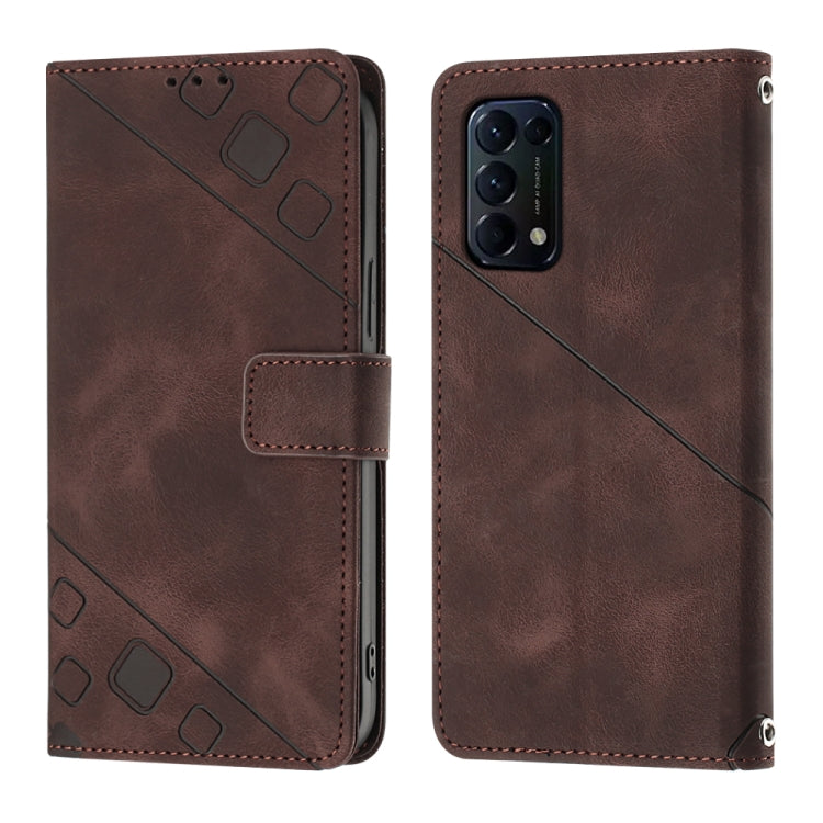For OPPO Reno5 4G / Reno5 5G Skin-feel Embossed Leather Phone Case