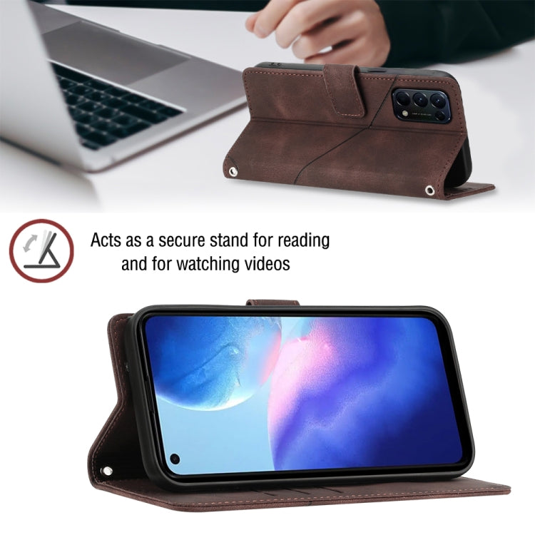 For OPPO Reno5 4G / Reno5 5G Skin-feel Embossed Leather Phone Case