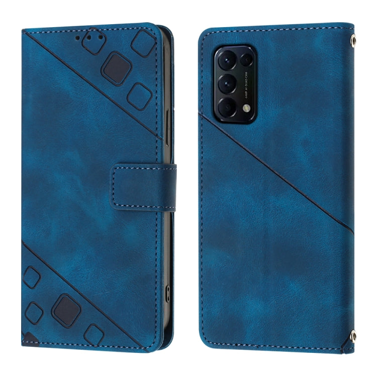 For OPPO Reno5 4G / Reno5 5G Skin-feel Embossed Leather Phone Case