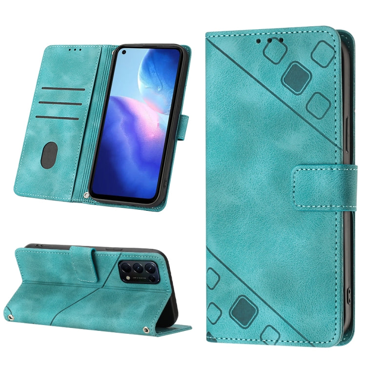 For OPPO Reno5 4G / Reno5 5G Skin-feel Embossed Leather Phone Case