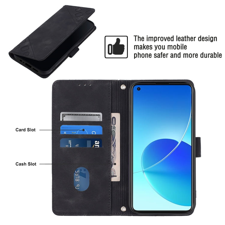 For OPPO Reno6 4G Skin-feel Embossed Leather Phone Case