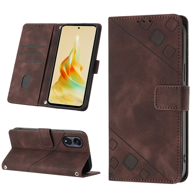 For OPPO Reno8 T 5G/A1 Pro 5G Global Skin-feel Embossed Leather Phone Case