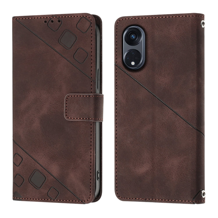 For OPPO Reno8 T 5G/A1 Pro 5G Global Skin-feel Embossed Leather Phone Case