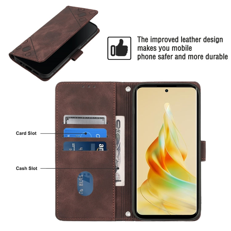 For OPPO Reno8 T 5G/A1 Pro 5G Global Skin-feel Embossed Leather Phone Case