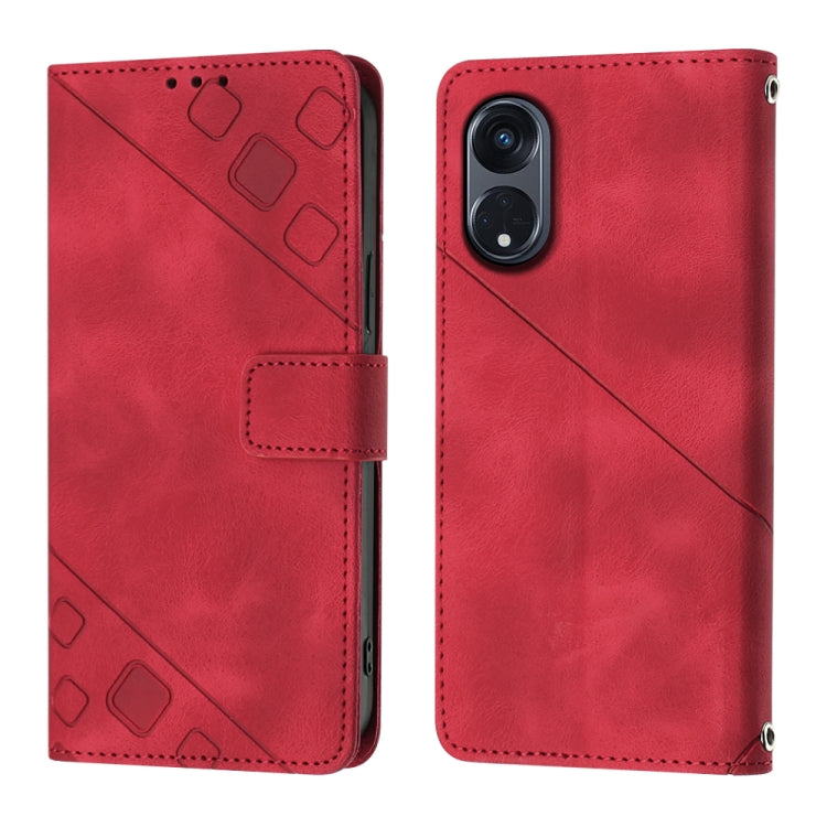 For OPPO Reno8 T 5G/A1 Pro 5G Global Skin-feel Embossed Leather Phone Case
