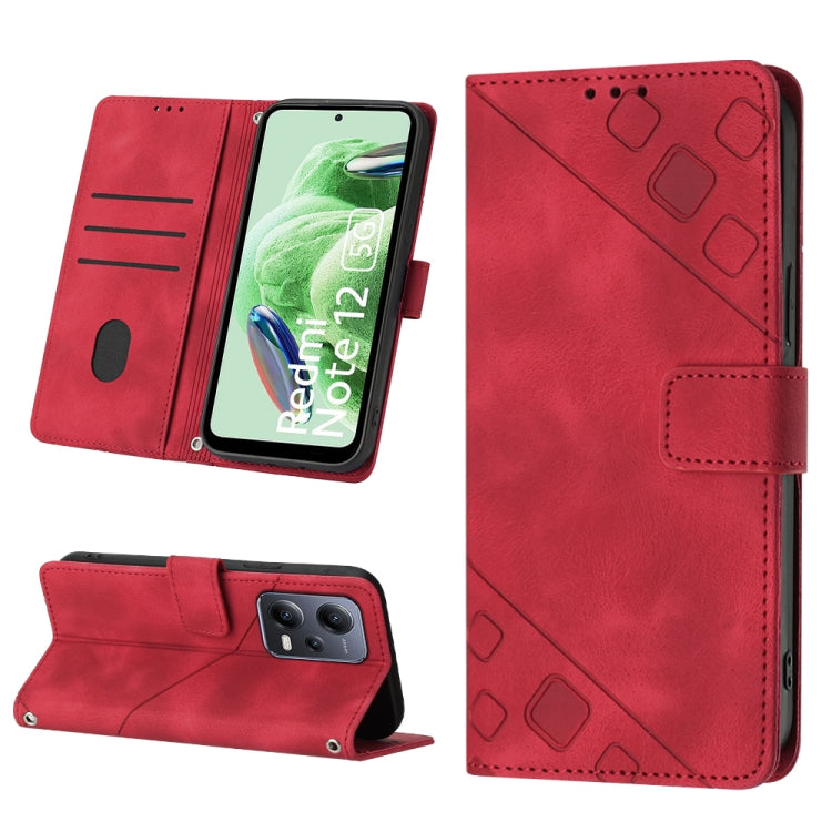 For Xiaomi Poco X5 5G Skin-feel Embossed Leather Phone Case