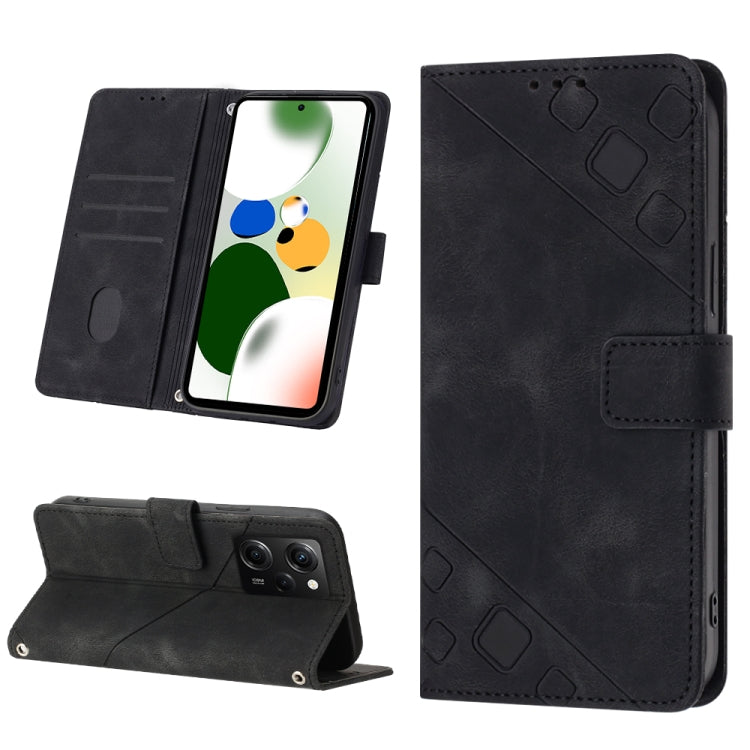 For Xiaomi Poco X5 Pro 5G / Redmi Note 12 Pro Speed Skin-feel Embossed Leather Phone Case