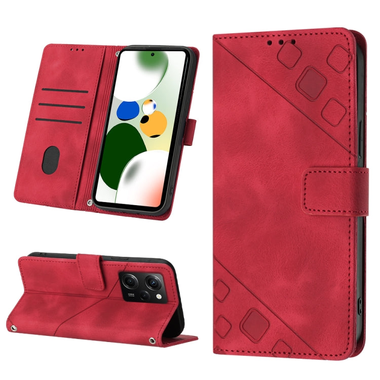 For Xiaomi Poco X5 Pro 5G / Redmi Note 12 Pro Speed Skin-feel Embossed Leather Phone Case