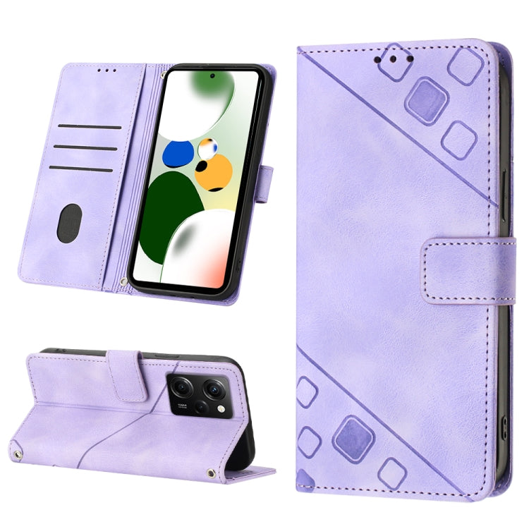 For Xiaomi Poco X5 Pro 5G / Redmi Note 12 Pro Speed Skin-feel Embossed Leather Phone Case