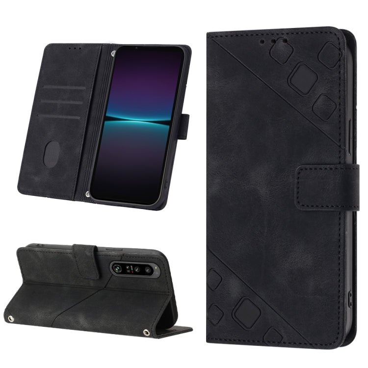 For Sony Xperia 1 IV Skin-feel Embossed Leather Phone Case