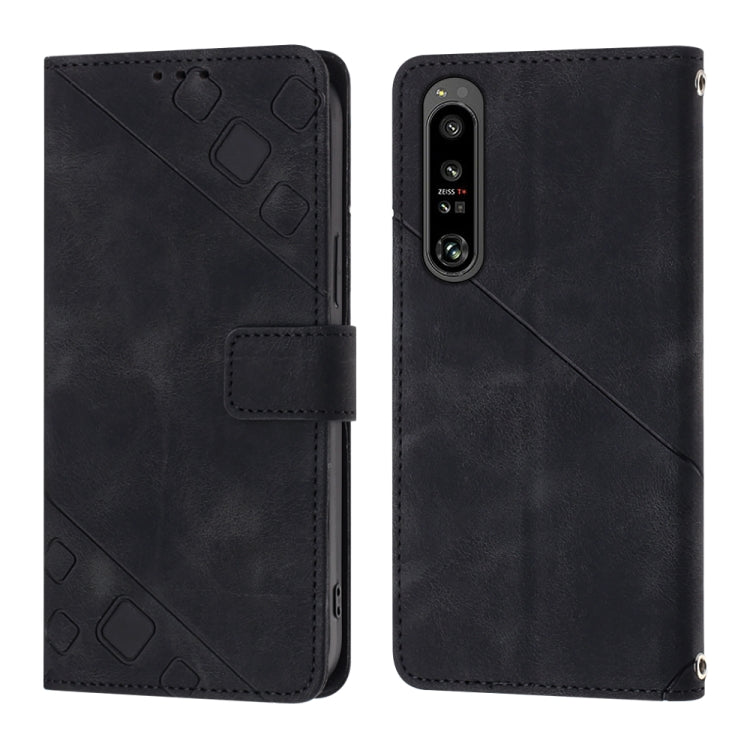 For Sony Xperia 1 IV Skin-feel Embossed Leather Phone Case