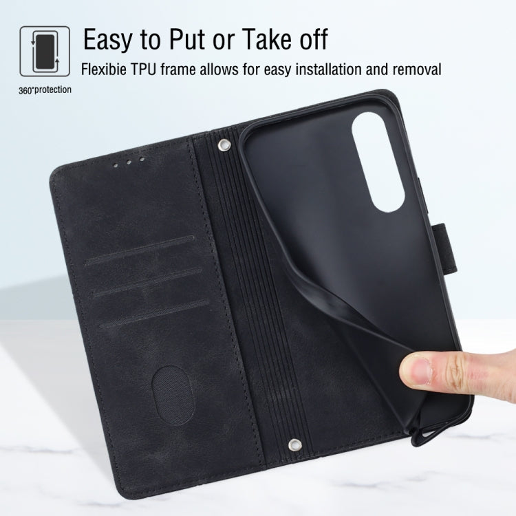 For Sony Xperia 1 IV Skin-feel Embossed Leather Phone Case