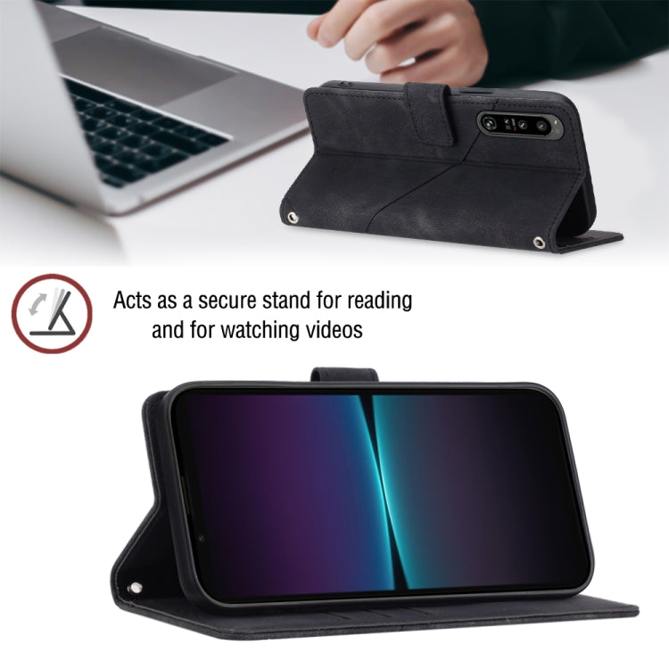 For Sony Xperia 1 IV Skin-feel Embossed Leather Phone Case