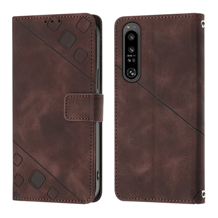 For Sony Xperia 1 IV Skin-feel Embossed Leather Phone Case