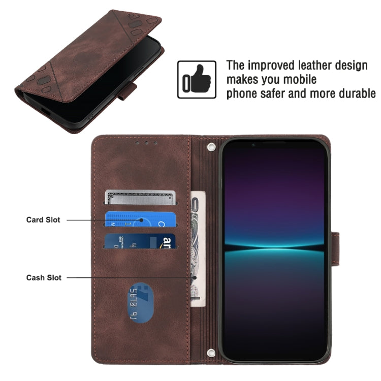 For Sony Xperia 1 IV Skin-feel Embossed Leather Phone Case