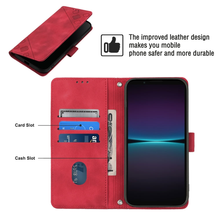For Sony Xperia 1 IV Skin-feel Embossed Leather Phone Case