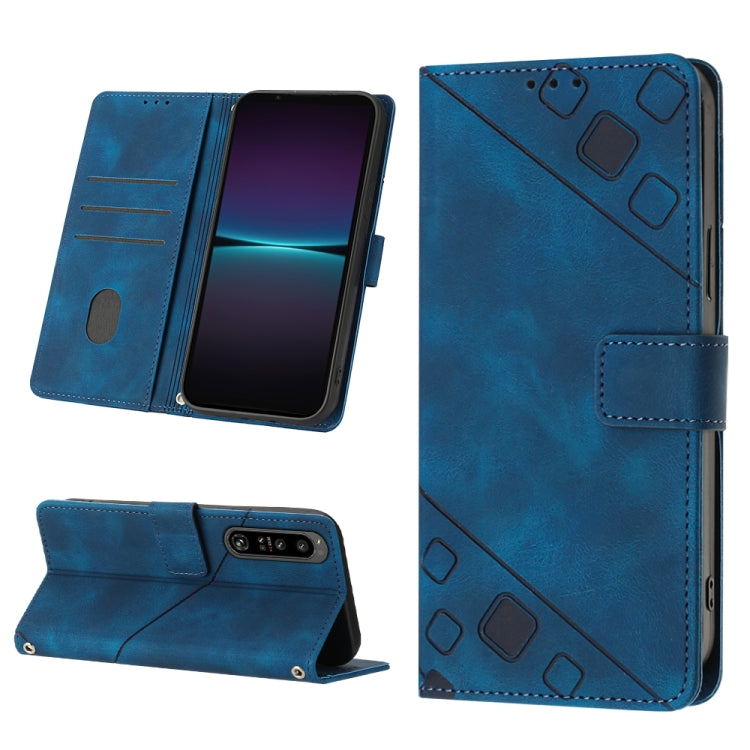 For Sony Xperia 1 IV Skin-feel Embossed Leather Phone Case