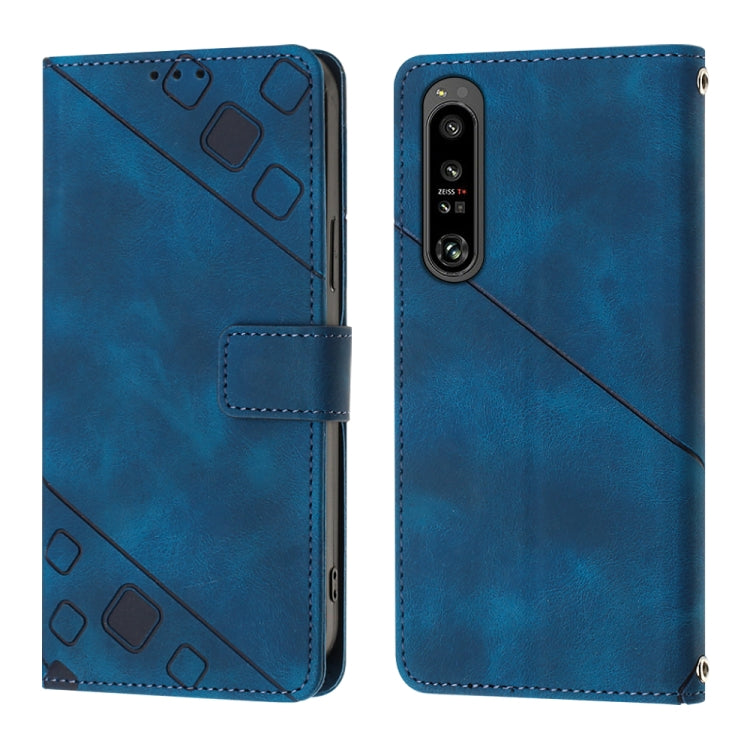 For Sony Xperia 1 IV Skin-feel Embossed Leather Phone Case