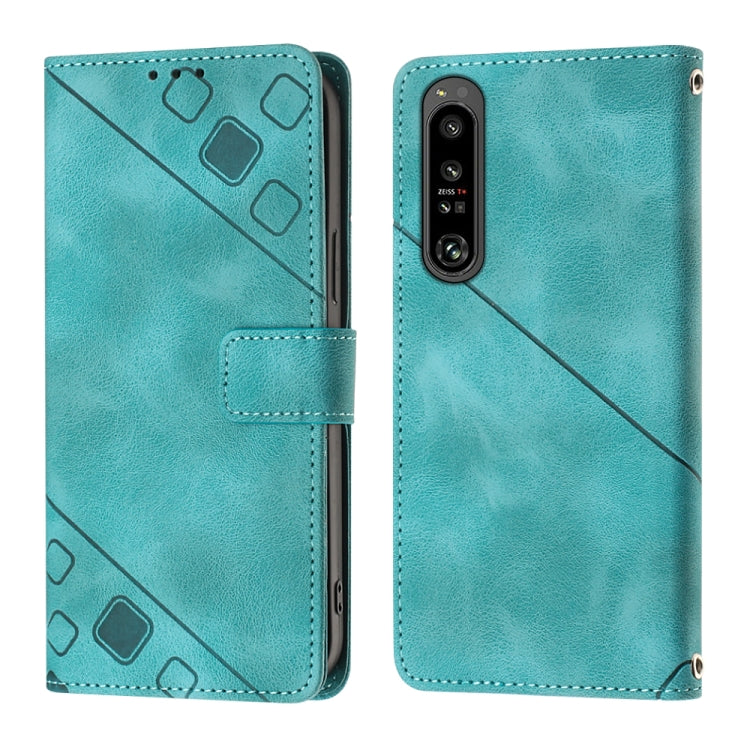 For Sony Xperia 1 IV Skin-feel Embossed Leather Phone Case