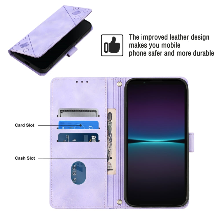 For Sony Xperia 1 IV Skin-feel Embossed Leather Phone Case
