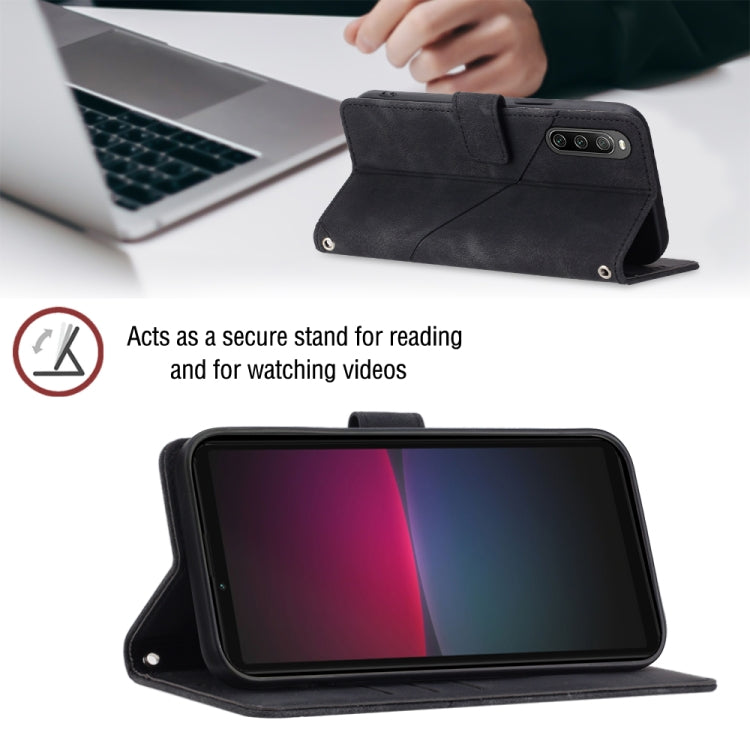 For Sony Xperia 10 IV Skin-feel Embossed Leather Phone Case