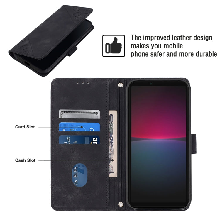 For Sony Xperia 10 IV Skin-feel Embossed Leather Phone Case