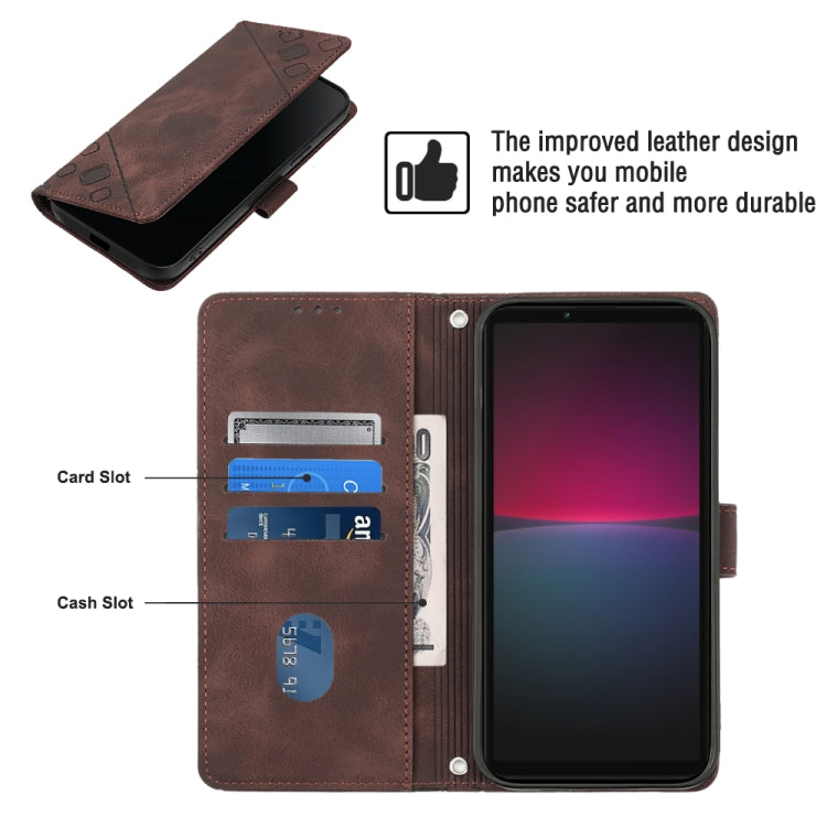 For Sony Xperia 10 IV Skin-feel Embossed Leather Phone Case