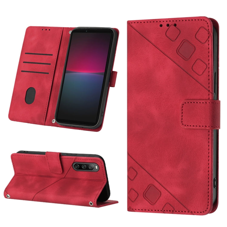 For Sony Xperia 10 IV Skin-feel Embossed Leather Phone Case