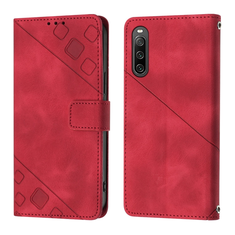 For Sony Xperia 10 IV Skin-feel Embossed Leather Phone Case