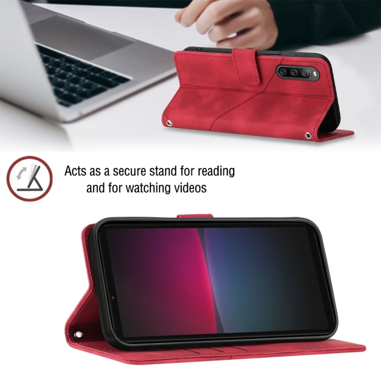 For Sony Xperia 10 IV Skin-feel Embossed Leather Phone Case