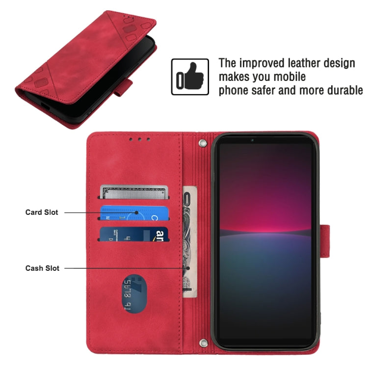 For Sony Xperia 10 IV Skin-feel Embossed Leather Phone Case