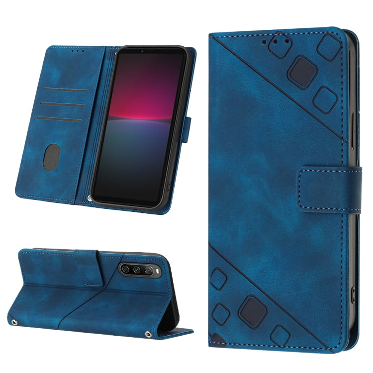 For Sony Xperia 10 IV Skin-feel Embossed Leather Phone Case