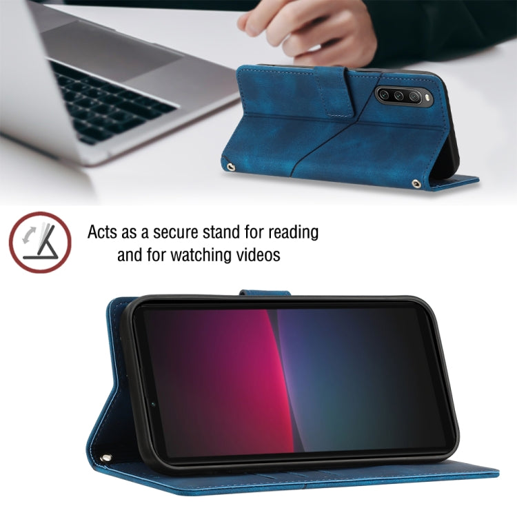 For Sony Xperia 10 IV Skin-feel Embossed Leather Phone Case