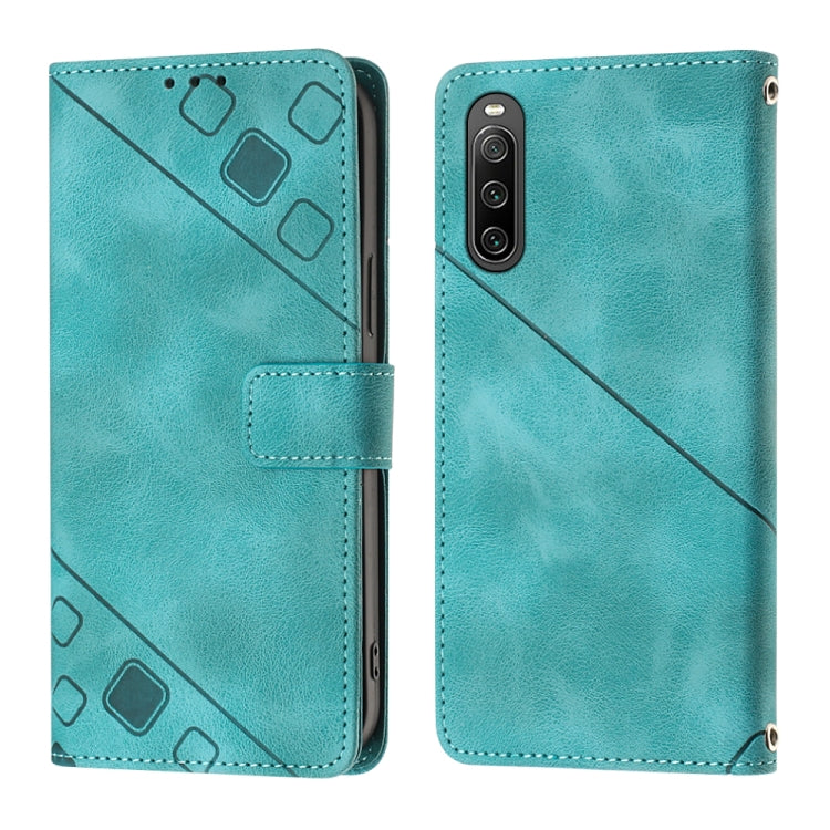 For Sony Xperia 10 IV Skin-feel Embossed Leather Phone Case