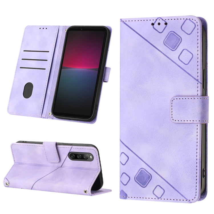 For Sony Xperia 10 IV Skin-feel Embossed Leather Phone Case