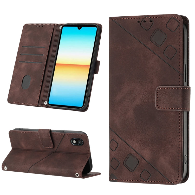 For Sony XPreia ACE  III Skin-feel Embossed Leather Phone Case